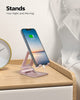 "Enhanced  Foldable Phone Stand - Sleek Rose Gold Desktop Holder for iPhone, Samsung Galaxy, Nintendo Switch, and More!"