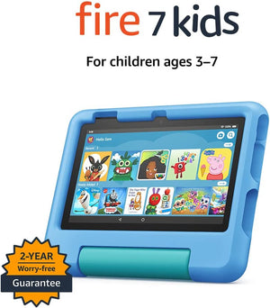 " Fire 7 Kids Tablet - Fun & Educational 7" Display, Perfect for Ages 3-7, 32 GB, Blue Color"