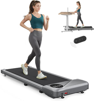 "Stay Active and Productive with our Portable Under Desk Treadmill - The Ultimate Walking Pad with Remote Control and LED Display - Boost Your Health and Fitness at Home or Office - Featuring a Powerful 2.5HP Motor and Impressive 265 LBS Weight Capacity!"