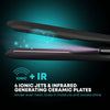 "Ultimate Frizz-Free Hair Straightener with Progloss Ion Shine, Infused with Keratin, Argan, and Coconut Oils, Adjustable Heat Settings - Get Sleek, Silky Hair!"