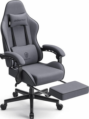 Gaming Chair for Adults, Computer Chairs with Footrest, Ergonomic PC Chair with Massage, Office Chair with Armrests, up to 150Kg, Grey