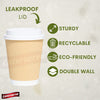 "Stay Hot and Stylish with  Insulated Ripple Wall Paper Cups for Tea and Coffee Takeaway Drinks (12Oz, 50 Cups + 50 Lids)"