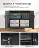 Rustic Brown Metal Storage Cabinet with Double Doors and Adjustable Shelf