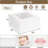 "Deluxe 40-Piece Cake Box Set: Elegant White Pastry Boxes with Windows - Perfect for Cakes, Pastries, Cookies, Pie, Cupcakes - 10x10x5 Inches"