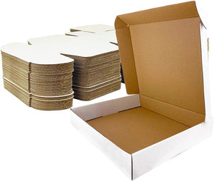 "Premium White Corrugated Shipping Boxes - Pack of 20, Perfect for Mailing & Gifting - 12" x 9" x 3""