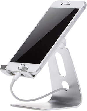 "Enhance Your Phone Experience with the Stylish  Adjustable Cell Phone Stand for iPhone and Android - Silver"