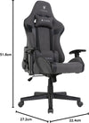 - ULTIMET Professional Gaming Chair, Breathable Fabric, 2D Armrests, Height Adjustable, 180° Reclining Backrest, Gas Piston Class 3, up to 120Kg, Black