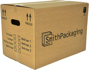 "Ultimate Moving Essentials:  15 Large Cardboard Boxes with Carry Handles and Room List - Durable & Spacious for Stress-Free Packing and Moving!"
