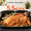 "Effortless Cooking with the 5.5L Air Fryer: Enjoy Oil-Free, Time-Saving Meals with 11 Presets and 100 Recipes Cookbook! Non-Stick, Easy-to-Clean Design, 1700-Watt Power - CP158-AF"