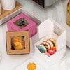 "Delightful 100Pcs Mini Bakery Boxes with Window - Perfect for Pastries, Cupcakes, and More!"