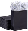"Classy Black Gift Bags with Silver Tissue Paper - Perfect for Groomsmen Proposals!"