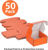 "Vibrant Orange Small Shipping Boxes - 50 Pack of Durable Corrugated Cardboard Boxes for Mailing and Packing - 4X4X2 Inches"