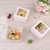 "Delightful Delights: 50 Pack of Elegant White Bakery Boxes with Window - Perfect for Pastries, Cookies, Cakes, and Cupcakes! Includes 60 Stickers for Personalized Gift Packaging"