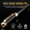 " Black Lacquer Ballpoint Pen - Exquisite Luxury Pen with 24K Gold Finish, Premium Schmidt Black Refill, Perfect Ball Pen Gift Set for Men & Women, Elegant Executive Office Accessory, Stylish Designer Pens"