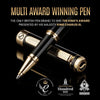 " Black Lacquer Rollerball Pen - Exquisite Luxury Pen with 24K Gold Finish, Premium Schmidt Ink Refill, Perfect Roller Ball Pen Gift Set for Men & Women, Elegant, Executive Office, Superior Pens"