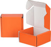 "Vibrant Orange Small Shipping Boxes - 50 Pack of Durable Corrugated Cardboard Boxes for Mailing and Packing - 4X4X2 Inches"