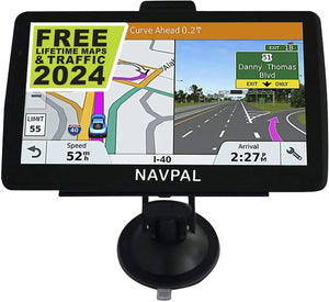 "2024 Maps & Lifetime Updates: Ultimate 7-Inch Bluetooth Sat Nav for Car, Truck, Motorhome - UK Europe Edition! Speed Cam, Postcodes, Lane Guidance & AI Real Voice Included!"