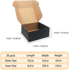 " 9X9X4 Inch Shipping Boxes - Pack of 20, Durable Black Corrugated Cardboard Mailer Boxes for Small Business Packaging and Shipping"