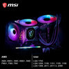 ``` MPG CORELIQUID K240 V2: Ultimate AIO CPU Liquid Cooler with LCD Pump, ARGB Fans, Evaporation-Proof Tubing, GI Cooling, and Mystic Light Software```