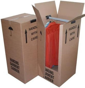 "Ultimate Wardrobe Storage Solution: Set of 4 Extra Large, Heavy-Duty Double Wall Removal Boxes"