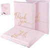 "Rose Gold Postal Bags - 60 Pack | Self-Adhesive & Stylish Mailing Bags for Clothes and Packaging | Portable & Opaque Poly Plastic Bags with Golden Thank You"
