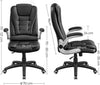 Office Swivel Chair with 76 Cm High Back Large Seat and Flip-Up Armrest Computer Desk Executive Chair PU OBG51BUK