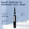 Luxury  Io4 Electric Toothbrush Set: 4 Modes, Teeth Whitening, Travel Case, Gift for Her/Him, 3 Heads & Holder, UK Plug - Black