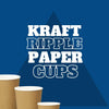 "Stay Cozy with 500 X Kraft 8 Ounce Ripple 3 Ply Disposable Insulated Paper Cups - Perfect for Tea, Coffee, Cappuccino, and Hot Drinks!"