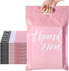 " 100Pcs Pink Thank You Parcel Bags - Perfect for Shipping Clothes, with Self Adhesive and Handle - Ideal Mailing Bags for Clothing - 12X15.5 Inches"