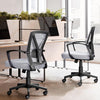 Office Desk Chair Executive Task Chair Mid-Back Computer Chair Ergonomic Swivel Mesh Chair with Armrest Adjustable Lumbar Support and Rolling Wheels for Study and Works, Light Grey