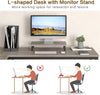 "Spacious L Shaped Computer Desk with Monitor Stand - Perfect for Home Office or Workstation (Grey)"