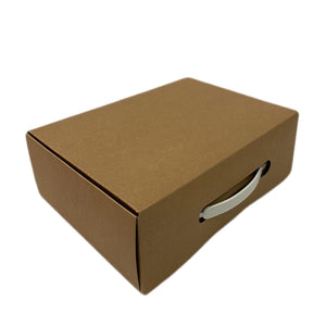 Kraft Plain Gift Box With White Handle