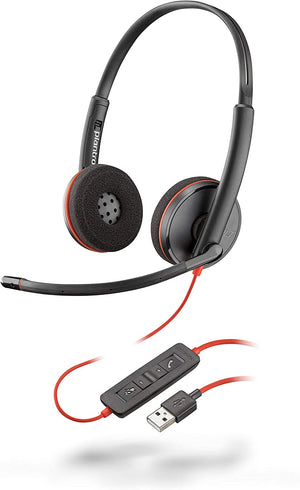 "Enhance Your Communication with the  Blackwire 3220 USB-A Wired Headset - Dual Ear Stereo with Boom Mic - Perfect for PC/Mac - Compatible with Teams, Zoom & Beyond!"