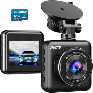 "Crystal Clear Mini Dash Cam: Capture Every Detail in 1080P with Night Vision, Wide Angle Lens, G-Sensor, Parking Monitor, and 64GB SD Card Included"