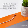 "Premium Tangerine Orange Leather Desk Mat: Organize Cables and Upgrade Your Home Office with this Non-Slip Extended Mouse Mat and Desk Pad Protector"