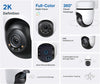 "Ultimate Outdoor Security Camera: 2K Pan/Tilt, Weatherproof, Motion Detection, 360° Coverage, Full-Colour Night Vision, Alexa & Google Home Compatible!"