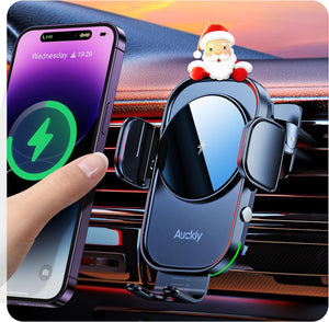 "Ultimate 15W Car Phone Holder Wireless Charger with Automatic Clamping - Compatible with All Smartphones!"
