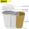 " Ripple Takeaway Paper Coffee Cups with Lids - 30 Cups, 12 OZ - Perfect for Enjoying Your Favorite Hot Drinks!"