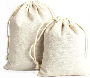 " 50Pcs Elegant Cotton Muslin Bags - Perfect for Gifts, Jewelry, and Home Storage!"