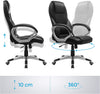 Executive Office Chair with High Back, Durable and Stable, Height Adjustable, Ergonomic, Black, OBG22BUK, 73 X 70 X (112-122) Cm