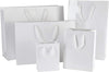 "10 White Large Gloss Luxury Boutique Paper Bags with Rope Handles - Perfect for Elegant Packaging - Size: 410X320X130Mm"