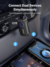 "Ultimate Bluetooth Car Adapter: Enjoy Hands-Free Calls, Seamless Music Streaming, 15-Hour Playtime, Dual Connection - Perfect for Car, Home Stereo, Headphones & Speakers"