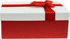 " Elegant Luxury Presentation Gift Box - Perfect for Special Occasions, 31 X 21 X 15 Cm, Stunning Red Box with Cream Lid, Exquisite Chocolate Brown Interior, and Delicate Satin Bow Ribbon Decoration"