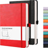 " Premium Lined Journal Notebook 2-Pack - Stylish A5 Notepad with 376 Numbered Pages, Luxurious Leather Hardcover, Perfect for Writing, Work, and School - Black, Gray, and Blue Colors Available"