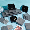 "Deluxe Jewelry Gift Box Set - 12 Exquisite Cardboard Boxes with Velvet Bag for Rings, Necklaces, Bracelets - Perfect for Gifting - Elegant Gray Design - Compact and Stylish - 9X9X2.9Cm"