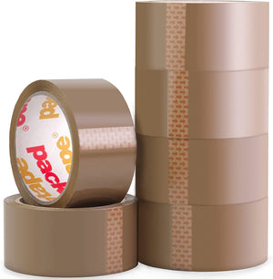 "Super Strong  - 6 Rolls of Heavy Duty Brown Packing Tape for Secure Parcels and Boxes"