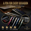 " Black Lacquer Rollerball Pen - Exquisite Luxury Pen with 24K Gold Finish, Premium Schmidt Ink Refill, Perfect Roller Ball Pen Gift Set for Men & Women, Elegant, Executive Office, Superior Pens"