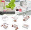 "Premium Marble White Cupcake Boxes with Window - 50Pcs Bakery Packaging Boxes for Delicious Treats like Cookies, Muffins, and Pies - Perfect for Gifting and Displaying"