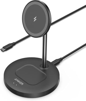 " Powerwave 2-in-1 Wireless Charging Stand with Magnetic Design for iPhone 15/14, AirPods, and More - Includes 5 Ft USB-C Cable"
