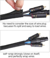 " 10Ft - 1/2 Inch Cord Protector: Ultimate Cable Sleeve for USB Power, Audio, and Video Cords – Safeguard Your Cables from Cat Chewing – Sleek Black Design"